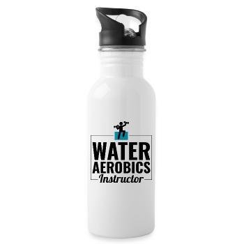 Water Aerobics Instructor Aquatic fitness Trainer - Water bottle with straw - white - Right