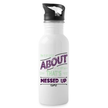 jokes present earth astronomy happy art statement - Water bottle with straw - white - Right