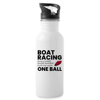 Boat Racing Motorboot Schnellboot Offshore Rennen - Trinkflasche mit integriertem Trinkhalm - Weiß - Rechts
