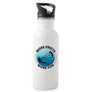 Kitesurfen Kitesurfen Kiteboarding Kiteboard - Trinkflasche mit integriertem Trinkhalm - Weiß - Rechts