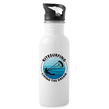 Kitesurfen Kitesurfen Kiteboarding Kiteboarder - Trinkflasche mit integriertem Trinkhalm - Weiß - Rechts