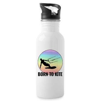 Kitesurfen Kitesurfen Kiteboarding Kiteboarder - Trinkflasche mit integriertem Trinkhalm - Weiß - Rechts