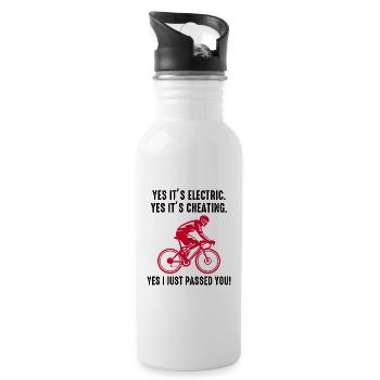 E-Bike Elektrofahrrad Fahrrad Radfahren Biker Mtb - Trinkflasche mit integriertem Trinkhalm - Weiß - Rechts