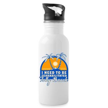 I Need To Be Seahabilitated Folly Beach Summer - Trinkflasche mit integriertem Trinkhalm - Weiß - Rechts