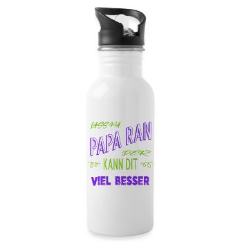 lustig lustiger spruch zusammenhalt witzig - Trinkflasche mit integriertem Trinkhalm - Weiß - Rechts
