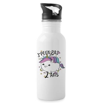 Enfant 2 Ans Fille Anniversaire Cadeau Licorne - Gourde avec paille intégrée - blanc - Droite