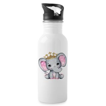 Elephant Family Mama Baby T-Shirt - Gourde avec paille intégrée - blanc - Droite