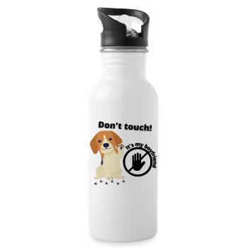 Boyfriend T-Shirt - Trinkflasche mit integriertem Trinkhalm - Weiß - Rechts