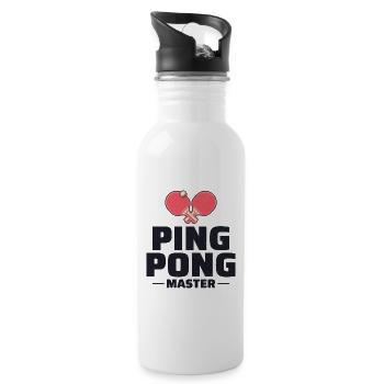Ping Pong Master Entraîneur de Tennis de Table Paddle Player - Gourde avec paille intégrée - blanc - Droite