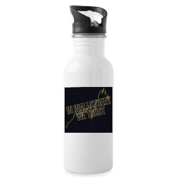 Wall Street We Trust Financial Motive - Water bottle with straw - white - Right