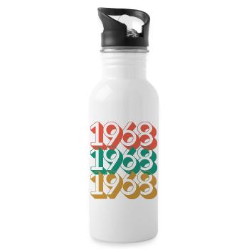 Anniversaire année 1968 / Vintage 1968 - Gourde avec paille intégrée - blanc - Droite