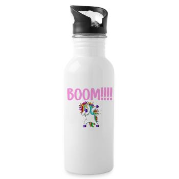 Dabbing birthday unicorn for kid 6 years old girl - Gourde avec paille intégrée - blanc - Droite