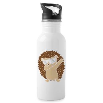 Cool drôle de hérisson dabbing - Gourde avec paille intégrée - blanc - Droite