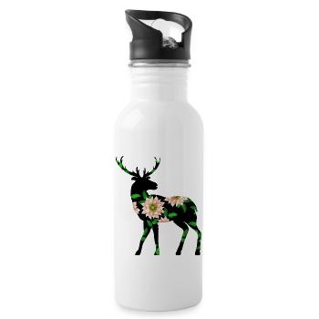 Cerf - Gourde avec paille intégrée - blanc - Droite
