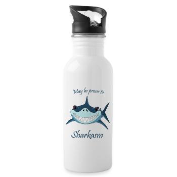 JE SUIS PEUT-ÊTRE ENCLIN AU SHARKASM – DRÔLE DE SARCASME DE REQUIN - Gourde avec paille intégrée - blanc - Droite
