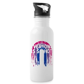 Everyone Is So Hot Bisexual LGBTQ Bi Pride Single - Water bottle with straw - white - Right