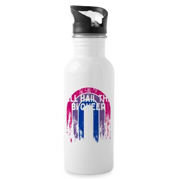 All Hail the Bi Queer Bisexual LGBTQ Bi Pride - Water bottle with straw - white - Right