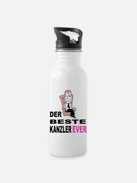 Schmidt Helmut - Trinkflasche mit integriertem Trinkhalm - Weiß