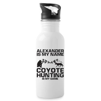 Coyote Hunter Design for Coyote Hunting - Water bottle with straw - white - Right