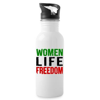 Women life freedom - Trinkflasche mit integriertem Trinkhalm - Weiß - Rechts
