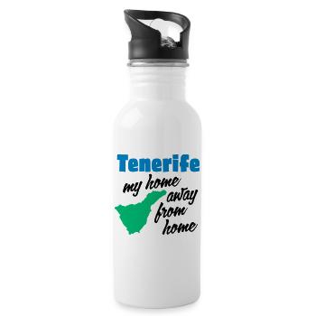 Teneriffa mein zweites Zuhause - Trinkflasche mit integriertem Trinkhalm - Weiß - Rechts