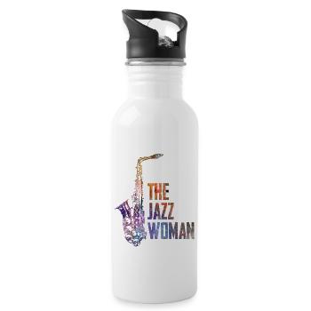 Jazz Frau - Trinkflasche mit integriertem Trinkhalm - Weiß - Rechts