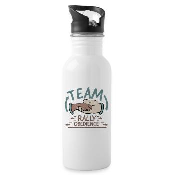 Team Rally Obedience - Trinkflasche mit integriertem Trinkhalm - Weiß - Rechts
