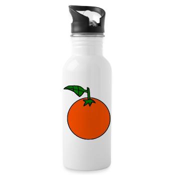Orange - Trinkflasche mit integriertem Trinkhalm - Weiß - Rechts