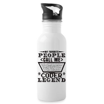 Coder Legend - Water bottle with straw - white - Right