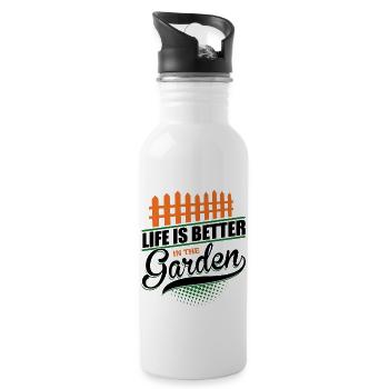 Hobby gardeners, fruit and vegetable gardeners - Water bottle with straw - white - Right