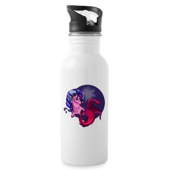 Magischer Meeres-Horn mit Meerjungfrau - Trinkflasche mit integriertem Trinkhalm - Weiß - Rechts