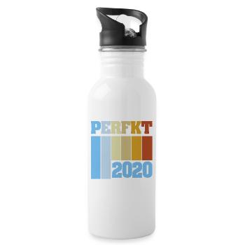 Einzigartig 2020 - Trinkflasche mit integriertem Trinkhalm - Weiß - Rechts