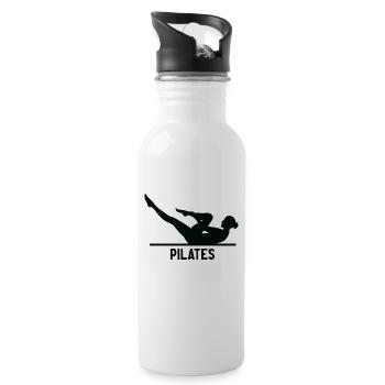 Pilates - Trinkflasche mit integriertem Trinkhalm - Weiß - Rechts
