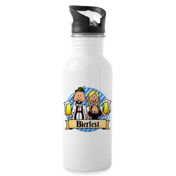Bierfest Festliches Design - Trinkflasche mit integriertem Trinkhalm - Weiß - Rechts