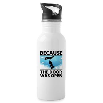 Skysurfing Skydiving Extreme Sport Skydiver Funny - Water bottle with straw - white - Right