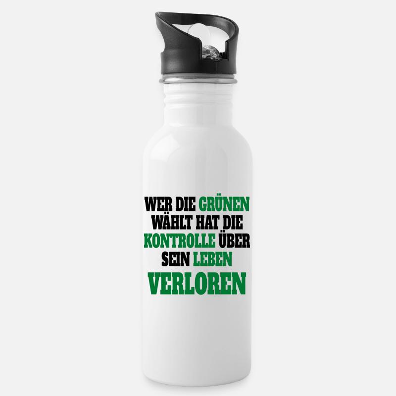 Witze Grüne Die Grünen Habeck Baerbock Partei - Trinkflasche mit integriertem Trinkhalm - Weiß