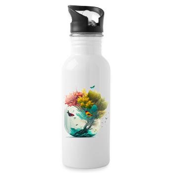 The miniature forest - Water bottle with straw - white - Right