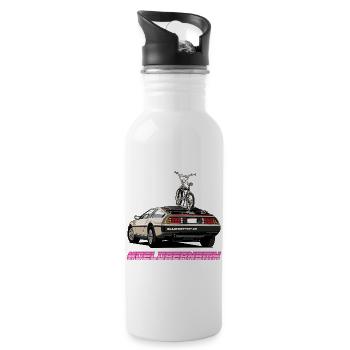 Delorean 80s Oldschool BMX Car with Tour - Water bottle with straw - white - Right
