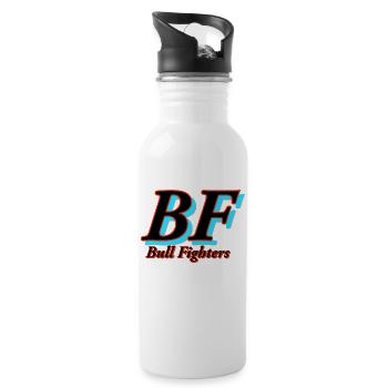 Bullen kämpfer - Trinkflasche mit integriertem Trinkhalm - Weiß - Rechts