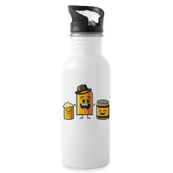 Canettes de bière artisanale amusantes - Gourde avec paille intégrée - blanc - Droite