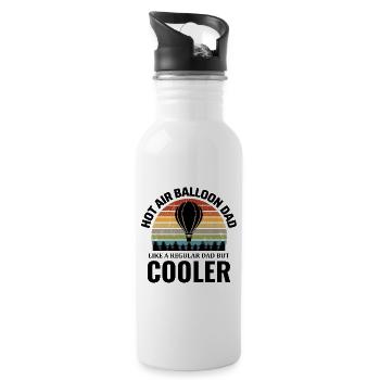 Hot Air Ballooning Hopper Balloon Dad Balloonist - Water bottle with straw - white - Right
