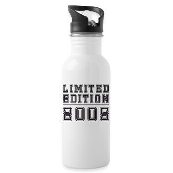 Limited Edition 2005 18. Geburtstag Geschenk - Trinkflasche mit integriertem Trinkhalm - Weiß - Rechts