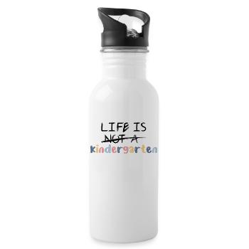 Het leven is geen kleuterschool. Of toch niet? - Drinkfles met geïntegreerd rietje - wit - Rechts