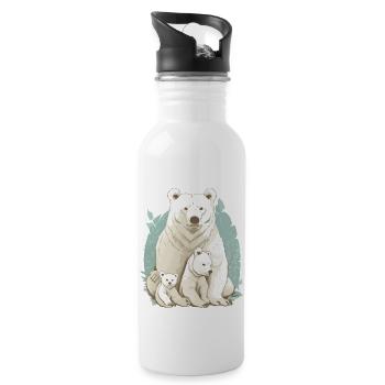 Mama Bär - Trinkflasche mit integriertem Trinkhalm - Weiß - Rechts