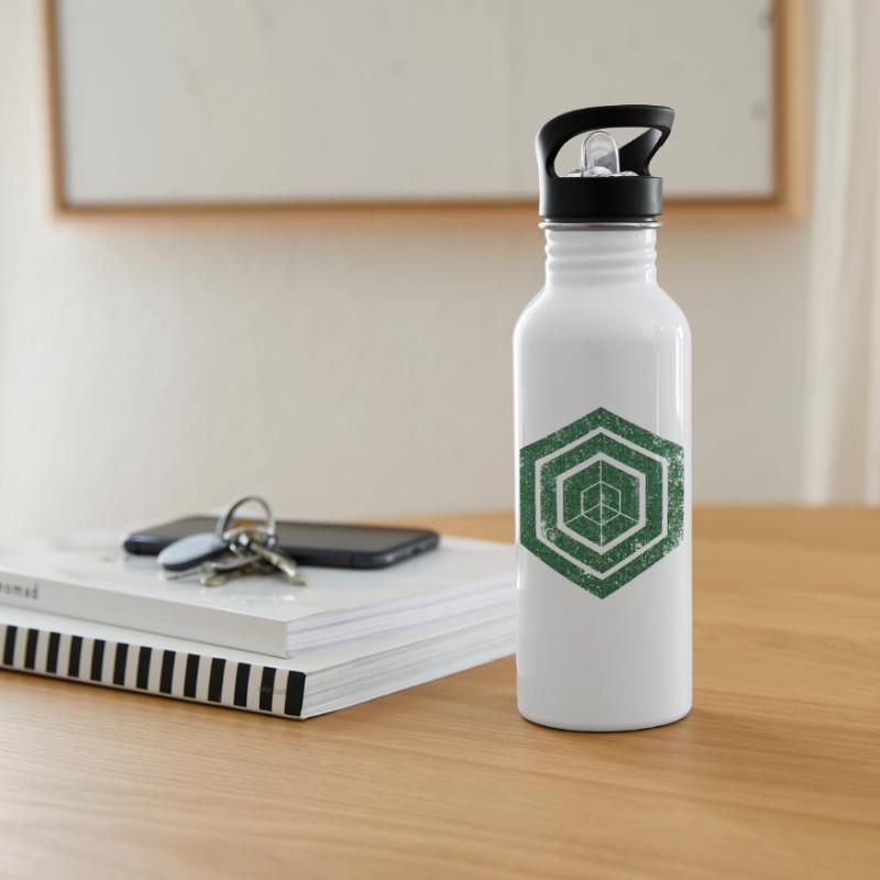 hexagon programming programmer coding geometric Water bottle with straw