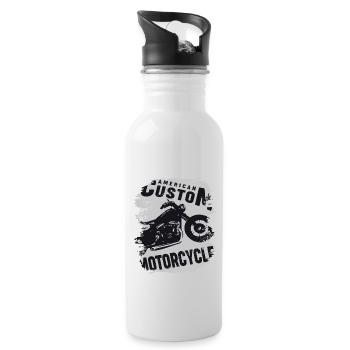 American Custom Motorcycle And Racing - Gourde avec paille intégrée - blanc - Droite