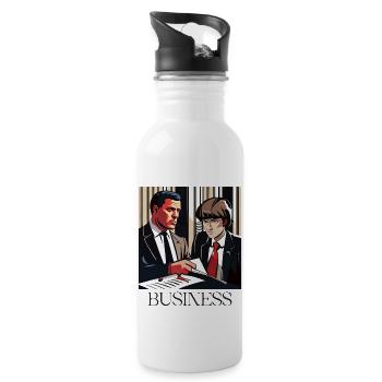 BUSINESS - Trinkflasche mit integriertem Trinkhalm - Weiß - Rechts