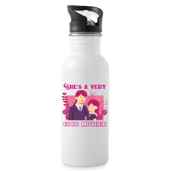 She is a very good mother - Mother Day - Trinkflasche mit integriertem Trinkhalm - Weiß - Rechts
