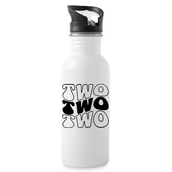 Deux enfants 2e anniversaire garçons filles 2 ans - Gourde avec paille intégrée - blanc - Droite
