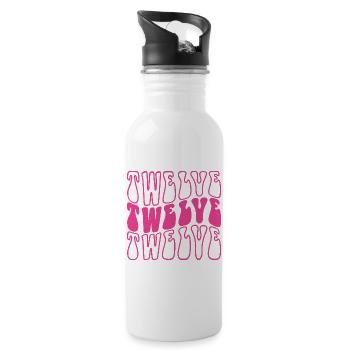 Twelve 12th Birthday For Girls 12 Years Old - Water bottle with straw - white - Right